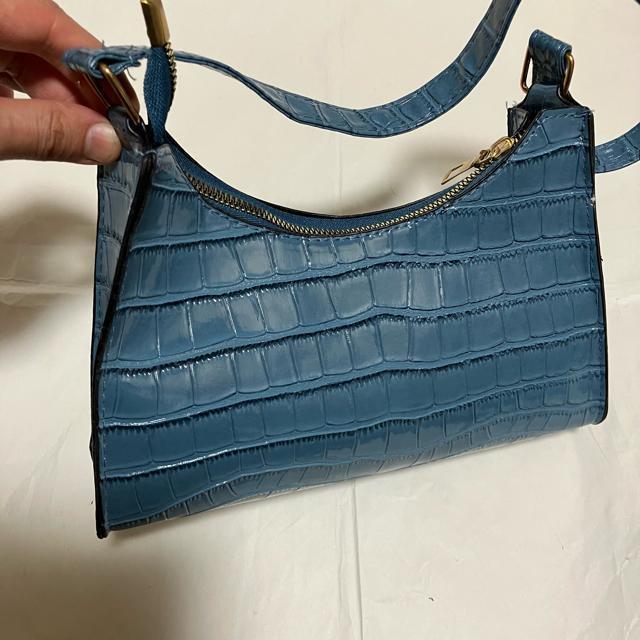 【ノーブランド扱い】 クロコ柄 / ミニハンドバッグ / ブルー系 < 女性ファッション  【ノーブランド扱い】 クロコ柄 / ミニハンドバッグ / ブルー系 < 女性ファッションの
