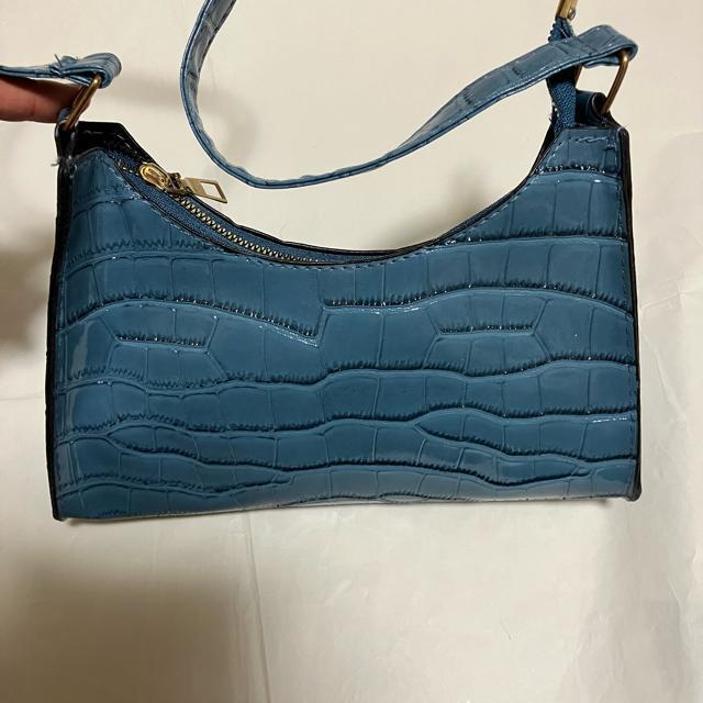 【ノーブランド扱い】 クロコ柄 / ミニハンドバッグ / ブルー系 < 女性ファッション  【ノーブランド扱い】 クロコ柄 / ミニハンドバッグ / ブルー系 < 女性ファッションの