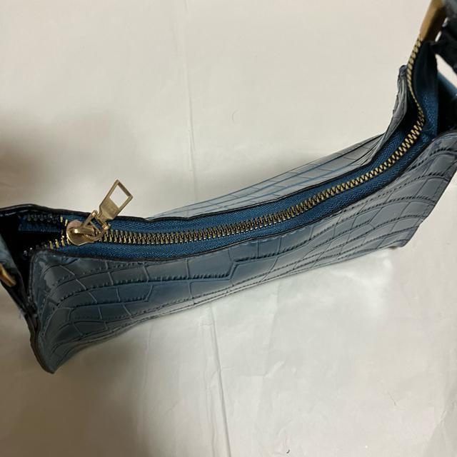 【ノーブランド扱い】 クロコ柄 / ミニハンドバッグ / ブルー系 < 女性ファッション  【ノーブランド扱い】 クロコ柄 / ミニハンドバッグ / ブルー系 < 女性ファッションの