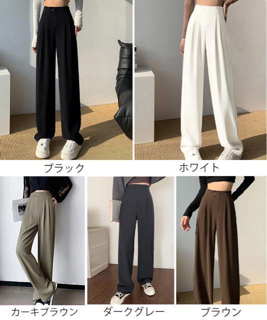 送料無料 新品 ハイウエストスラックス セミワイドパンツ < 女性ファッション  送料無料 新品 ハイウエストスラックス セミワイドパンツ < 女性ファッションの