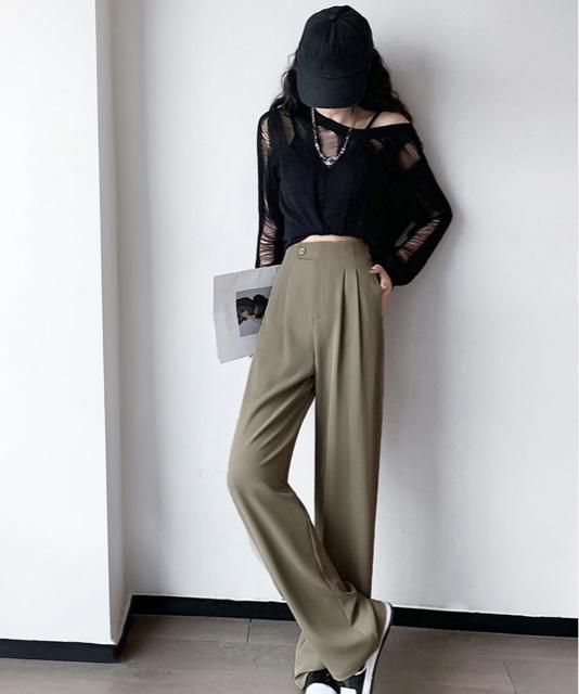 送料無料 新品 ハイウエストスラックス セミワイドパンツ < 女性ファッション  送料無料 新品 ハイウエストスラックス セミワイドパンツ < 女性ファッションの