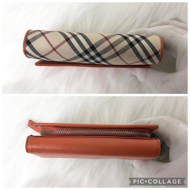 【美品】BURBERRY バーバリー 三つ折り財布 折り財布 オレンジ キャンバス レザー < ブランド 【美品】BURBERRY バーバリー 三つ折り財布 折り財布 オレンジ キャンバス レザー < ブランドの