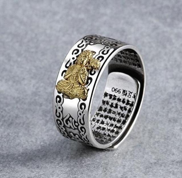 ★新品八大守護神 八尊仏 普賢菩薩 指輪 リング シルバー 収納袋&磨きクロス付 < 男性アクセサリー/時計 ★新品八大守護神 八尊仏 普賢菩薩 指輪 リング シルバー 収納袋&磨きクロス付 < 男性アクセサリー/時計の