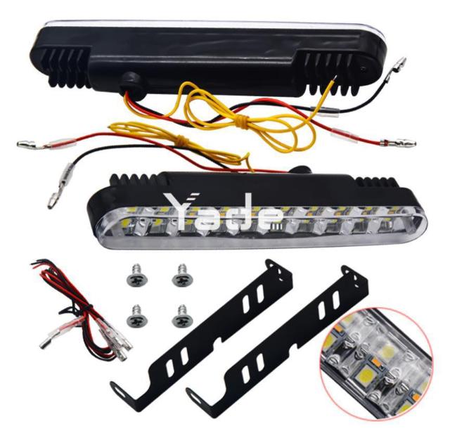 LED デイライト ランニングライト 10連 ホワイト アンバー < 自動車/バイク LED デイライト ランニングライト 10連 ホワイト アンバー < 自動車/バイク