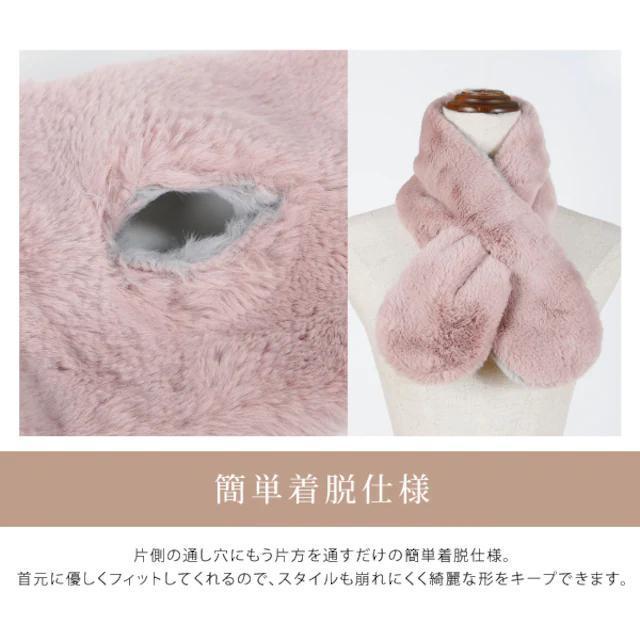 衝撃590円セール★リバーシブルファーストール グレー×ピンク < 女性ファッション  衝撃590円セール★リバーシブルファーストール グレー×ピンク < 女性ファッションの