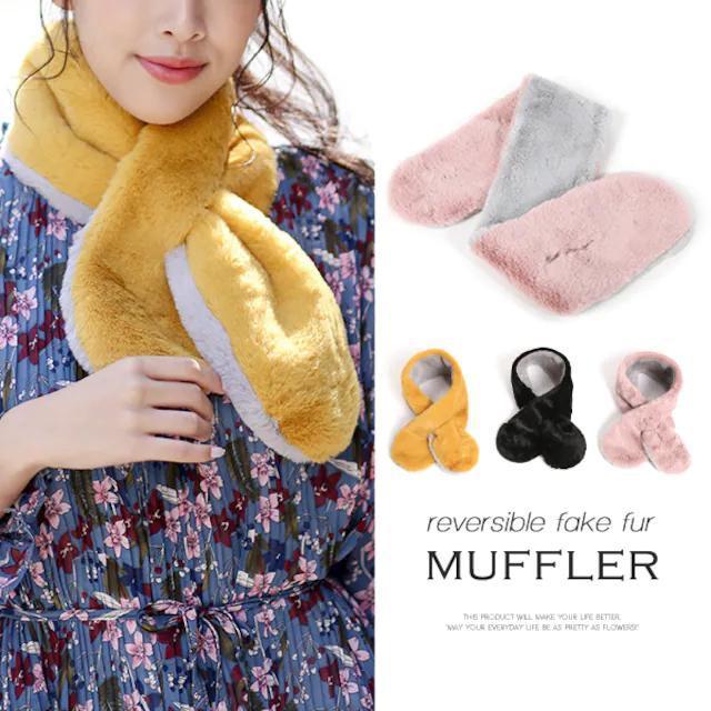 衝撃590円セール★リバーシブルファーストール グレー×ピンク < 女性ファッション  衝撃590円セール★リバーシブルファーストール グレー×ピンク < 女性ファッションの