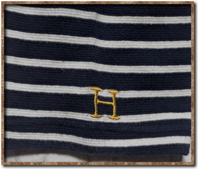 ハリウッドランチマーケット 刺繍入りボーダー半袖カットソー 紺×白 < ブランド ハリウッドランチマーケット 刺繍入りボーダー半袖カットソー 紺×白 < ブランドの