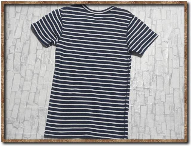 ハリウッドランチマーケット 刺繍入りボーダー半袖カットソー 紺×白 < ブランド ハリウッドランチマーケット 刺繍入りボーダー半袖カットソー 紺×白 < ブランドの