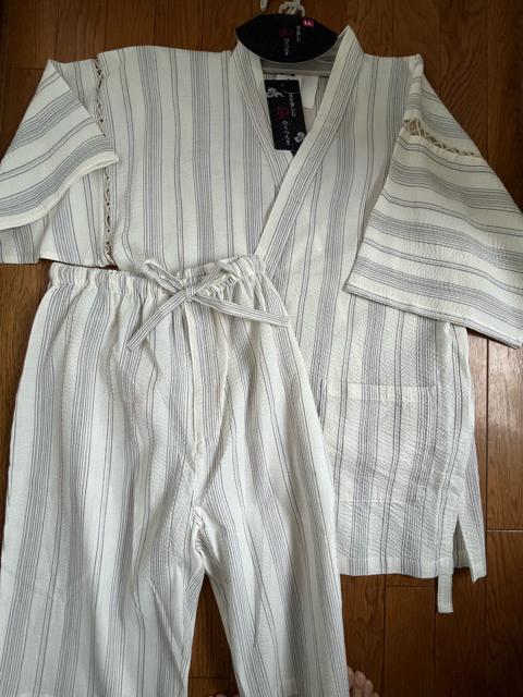 LLサイズ!高貴紳士的!和のくつろぎ!綿100%しじら織り!甚平!上下セット!新品!大きいサイズ! < 男性ファッション  LLサイズ!高貴紳士的!和のくつろぎ!綿100%しじら織り!甚平!上下セット!新品!大きいサイズ! < 男性ファッションの