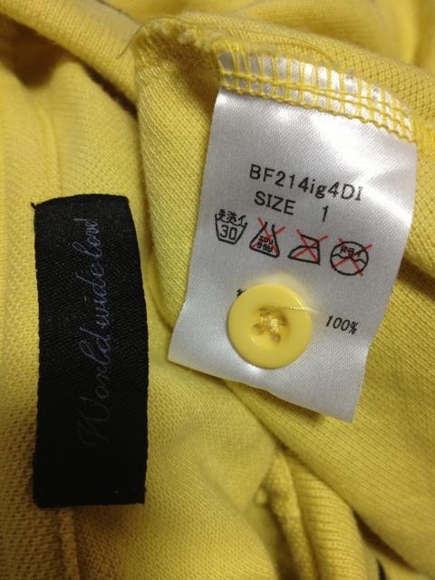 ワールドワイドラブ バックプリント 半袖ポロシャツ Sサイズ 黄色 ロック 古着 ユーズド < ブランド  ワールドワイドラブ バックプリント 半袖ポロシャツ Sサイズ 黄色 ロック 古着 ユーズド < ブランドの