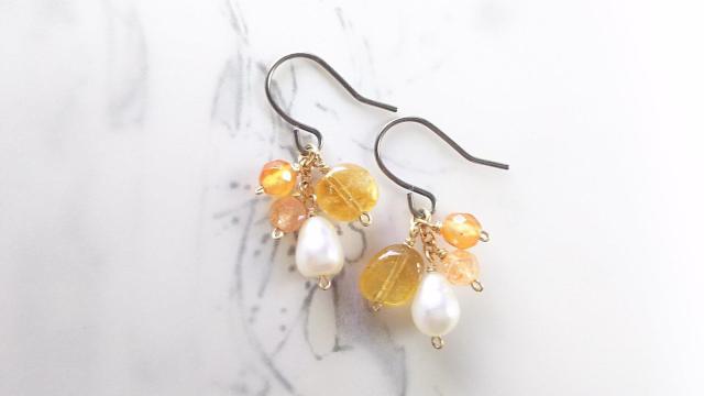 14kgf*オレンジクリームのピアス*21082 < 女性アクセサリー/時計 14kgf*オレンジクリームのピアス*21082 < 女性アクセサリー/時計の