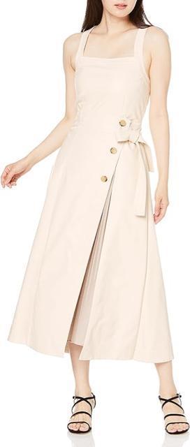 LilyBrownリリーブラウン異素材ドッキングワンピースアイボリーグレージュレザープリーツリボンロングワンピースフェイクレザー白 < ブランド  LilyBrownリリーブラウン異素材ドッキングワンピースアイボリーグレージュレザープリーツリボンロングワンピースフェイクレザー白 < ブランドの