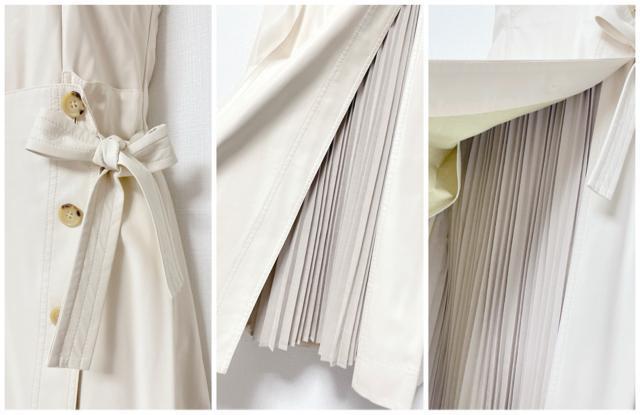 LilyBrownリリーブラウン異素材ドッキングワンピースアイボリーグレージュレザープリーツリボンロングワンピースフェイクレザー白 < ブランド  LilyBrownリリーブラウン異素材ドッキングワンピースアイボリーグレージュレザープリーツリボンロングワンピースフェイクレザー白 < ブランドの