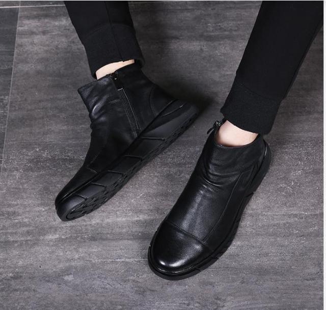 メンズ バイク ライディング ブーツ 革靴 ショートブーツ チャッカブーツ 26cm 26.5cm ブラック < 男性ファッション メンズ バイク ライディング ブーツ 革靴 ショートブーツ チャッカブーツ 26cm 26.5cm ブラック < 男性ファッションの