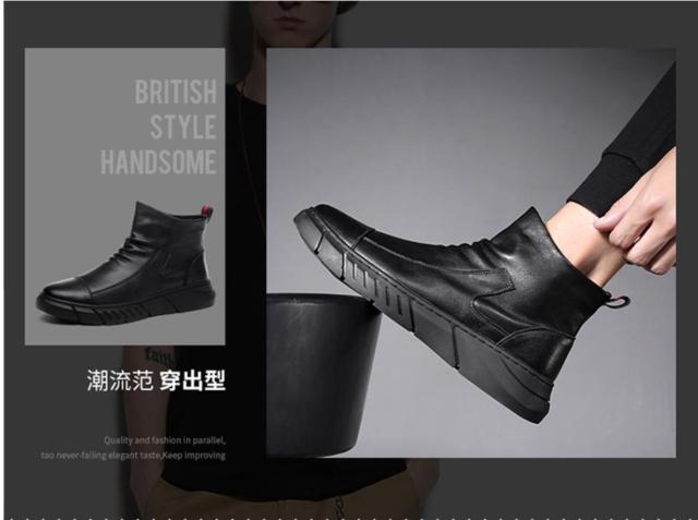 メンズ バイク ライディング ブーツ 革靴 ショートブーツ チャッカブーツ 26cm 26.5cm ブラック < 男性ファッション メンズ バイク ライディング ブーツ 革靴 ショートブーツ チャッカブーツ 26cm 26.5cm ブラック < 男性ファッションの