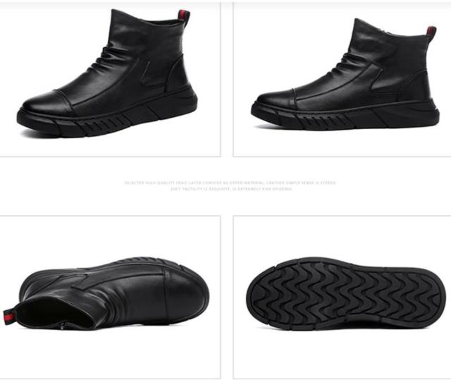 メンズ バイク ライディング ブーツ 革靴 ショートブーツ チャッカブーツ 26cm 26.5cm ブラック < 男性ファッション メンズ バイク ライディング ブーツ 革靴 ショートブーツ チャッカブーツ 26cm 26.5cm ブラック < 男性ファッションの