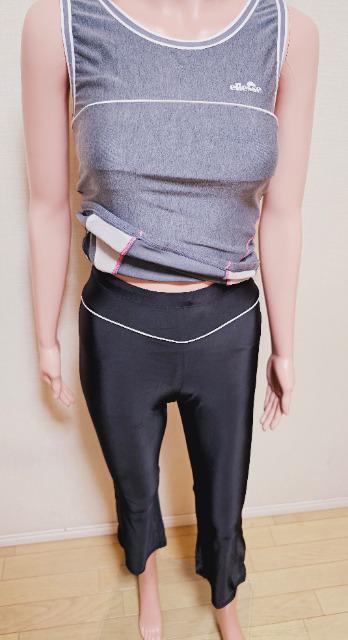 美品☆ellesse☆光沢つるAてろAモノトーンのカップ付きセットupスポーツウェア7055☆3点で即落 < ブランド  美品☆ellesse☆光沢つるAてろAモノトーンのカップ付きセットupスポーツウェア7055☆3点で即落 < ブランドの