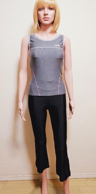 美品☆ellesse☆光沢つるAてろAモノトーンのカップ付きセットupスポーツウェア7055☆3点で即落 < ブランド  美品☆ellesse☆光沢つるAてろAモノトーンのカップ付きセットupスポーツウェア7055☆3点で即落 < ブランドの