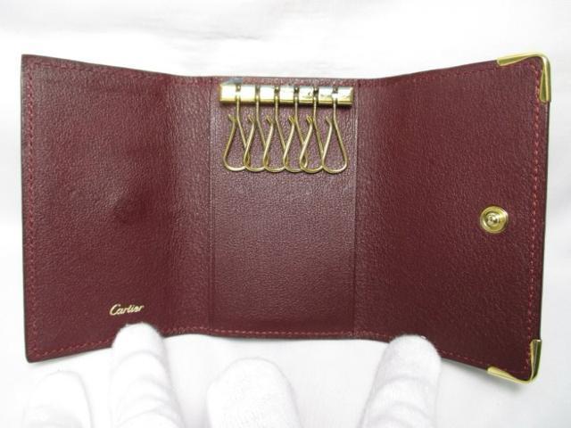 美品 カルティエ 6連キーケース エンジ Cartier 本物 < ブランド  美品 カルティエ 6連キーケース エンジ Cartier 本物 < ブランドの
