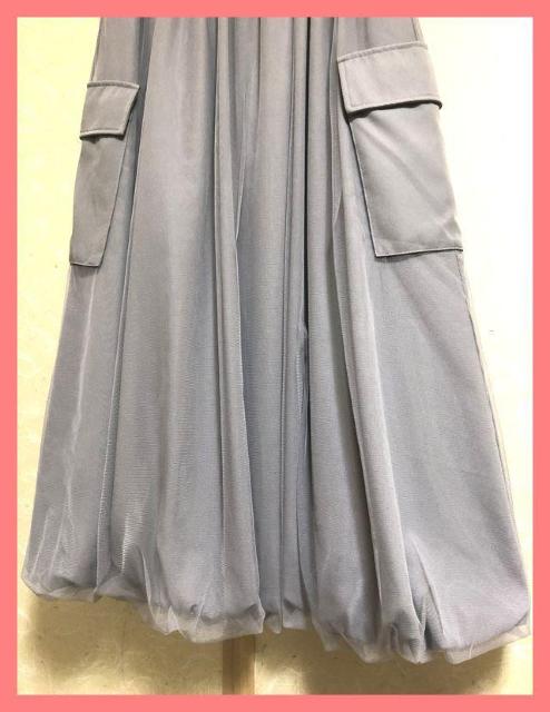 ☆今期超美品♪☆チュールレースコンビギャザーロングバルーンカーゴスカートLグレー☆ < 女性ファッション ☆今期超美品♪☆チュールレースコンビギャザーロングバルーンカーゴスカートLグレー☆ < 女性ファッションの