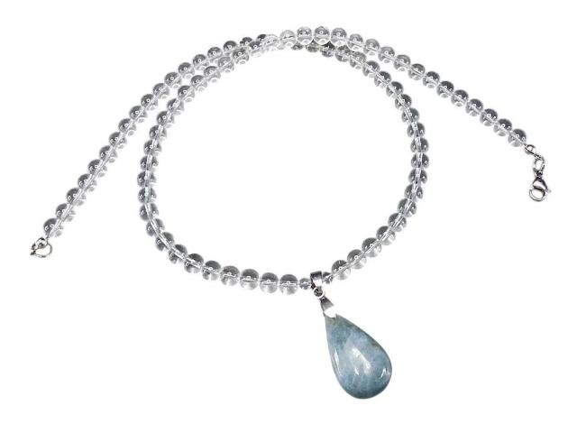 一点物天然石アクアマリンペンダント水晶6mmネックレス808-053RYZa < 女性アクセサリー/時計  一点物天然石アクアマリンペンダント水晶6mmネックレス808-053RYZa  < 女性アクセサリー/時計の