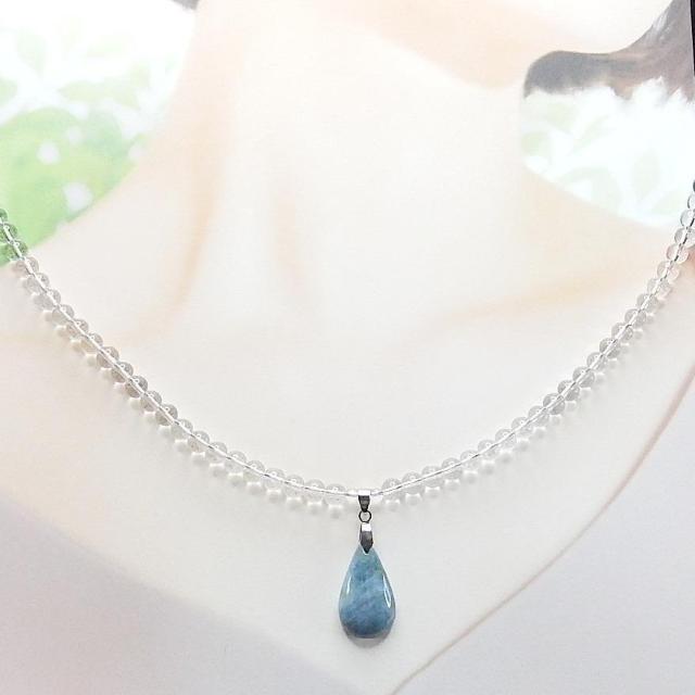 一点物天然石アクアマリンペンダント水晶6mmネックレス808-053RYZa < 女性アクセサリー/時計  一点物天然石アクアマリンペンダント水晶6mmネックレス808-053RYZa < 女性アクセサリー/時計の