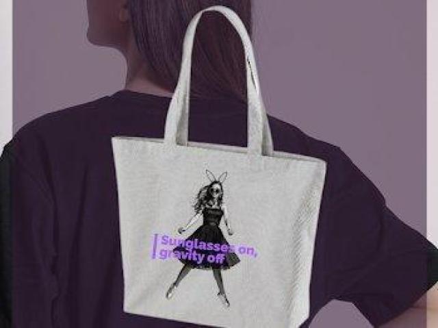 キャンバス トートバッグ グレー ポップデザイン サングラス バニーガール 前 < 女性ファッション キャンバス トートバッグ グレー ポップデザイン サングラス バニーガール 前 < 女性ファッションの