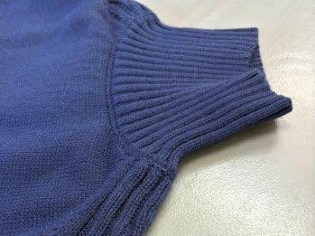 リブ編み 細見え効果 タートルネック ニット セーター ネイビー < 女性ファッション リブ編み 細見え効果 タートルネック ニット セーター ネイビー < 女性ファッションの