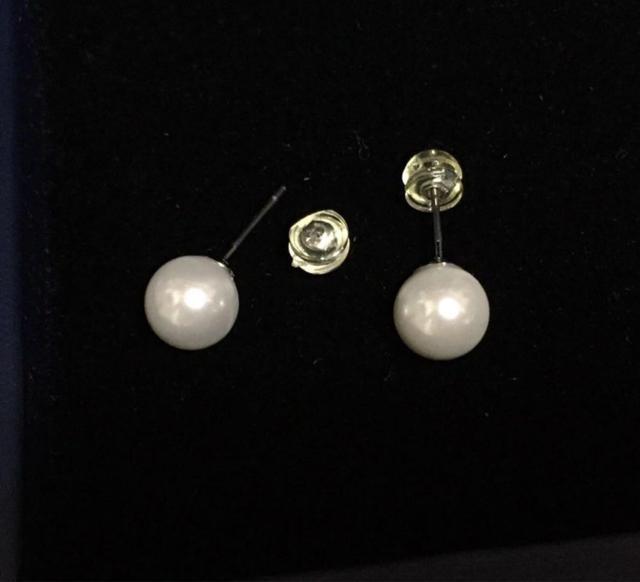 チタンポスト 貝パール ピアス/7mm玉 Wキャッチ < 女性アクセサリー/時計 チタンポスト 貝パール ピアス/7mm玉 Wキャッチ < 女性アクセサリー/時計の