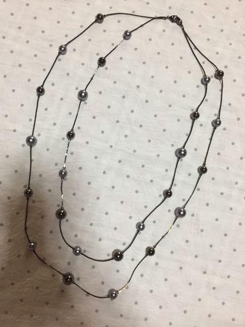 シルバーグレー 淡水パール アレンジロングネックレス < 女性アクセサリー/時計  シルバーグレー 淡水パール アレンジロングネックレス < 女性アクセサリー/時計の