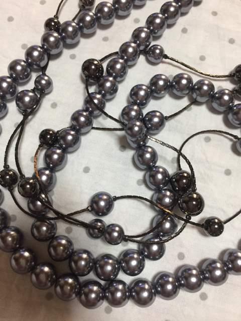 シルバーグレー 淡水パール アレンジロングネックレス < 女性アクセサリー/時計  シルバーグレー 淡水パール アレンジロングネックレス < 女性アクセサリー/時計の