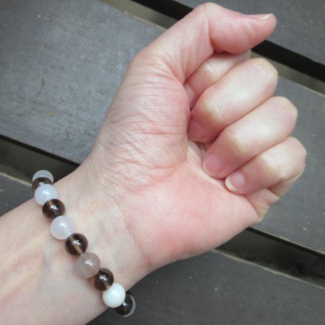 デンドライトアゲートxスモーキークォーツブレスレット < 男性アクセサリー/時計 デンドライトアゲートxスモーキークォーツブレスレット < 男性アクセサリー/時計の