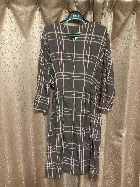 1436.未使用☆Vネック茶系チェックワンピース☆Lサイズ向け < 女性ファッション  1436.未使用☆Vネック茶系チェックワンピース☆Lサイズ向け  < 女性ファッションの