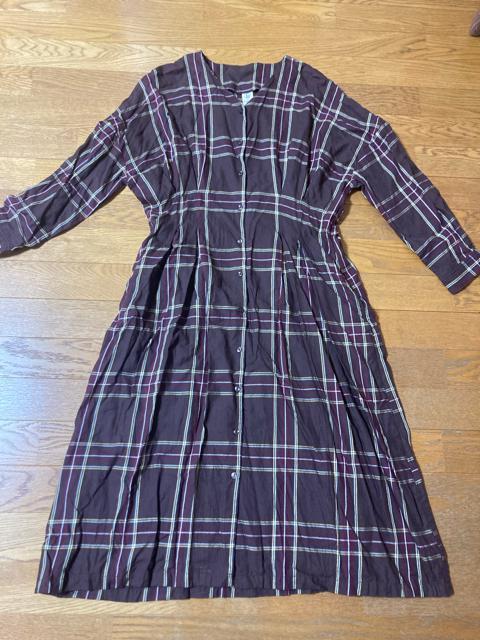 1436.未使用☆Vネック茶系チェックワンピース☆Lサイズ向け < 女性ファッション  1436.未使用☆Vネック茶系チェックワンピース☆Lサイズ向け < 女性ファッションの