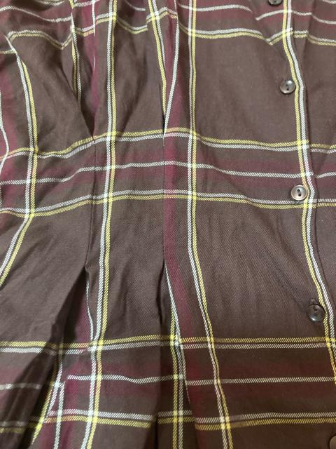 1436.未使用☆Vネック茶系チェックワンピース☆Lサイズ向け < 女性ファッション  1436.未使用☆Vネック茶系チェックワンピース☆Lサイズ向け < 女性ファッションの