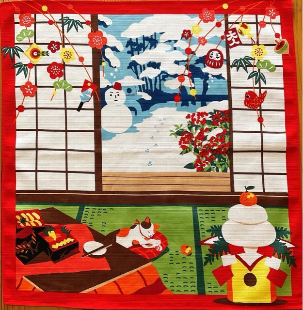 新品未使用品 お正月壁飾り【1月 みけの初夢】軸付きタペストリー 猫タペストリー 三毛猫 迎春 鏡餅 こたつ 猫好き 日本製 < インテリア/ライフ  新品未使用品 お正月壁飾り【1月 みけの初夢】軸付きタペストリー 猫タペストリー 三毛猫 迎春 鏡餅 こたつ 猫好き 日本製 < インテリア/ライフの