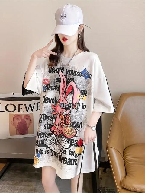 爆ヤス価格990円★女性用プラスサイズカジュアルTシャツ、キャラクタープリント - "ゲームに集中する" デザイン フリーサイズ < 女性ファッション 爆ヤス価格990円★女性用プラスサイズカジュアルTシャツ、キャラクタープリント - "ゲームに集中する" デザイン フリーサイズ < 女性ファッションの