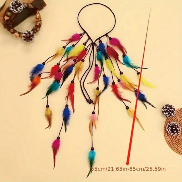 爆ヤス価格790円★ボーホー フェックスフェザー ヘッドバンド レインボーカラー ヘッドウェア カラフル < 女性アクセサリー/時計 爆ヤス価格790円★ボーホー フェックスフェザー ヘッドバンド レインボーカラー ヘッドウェア カラフル < 女性アクセサリー/時計の