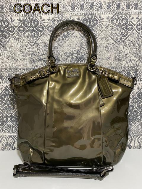【美品】COACH コーチ マディソン 2WAY トートバッグ 肩掛け カーキ < ブランド  【美品】COACH コーチ マディソン 2WAY トートバッグ 肩掛け カーキ  < ブランドの