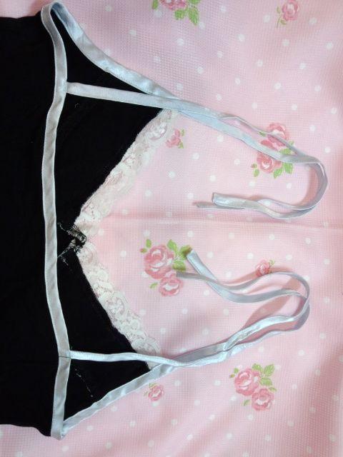 〓 肩紐結びで胸元の切り換えレースが大人かわゆす〓 キャミ〓 < 女性ファッション 〓 肩紐結びで胸元の切り換えレースが大人かわゆす〓 キャミ〓 < 女性ファッションの