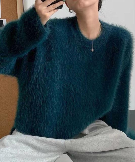 送料無料 新品 シャギーニットトップス クルーネック長袖 < 女性ファッション  送料無料 新品 シャギーニットトップス クルーネック長袖 < 女性ファッションの