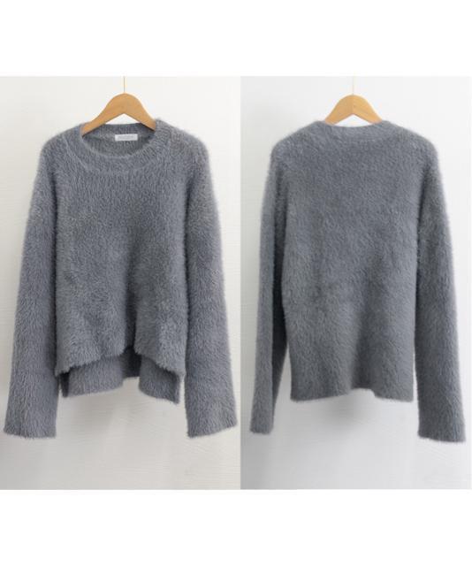 送料無料 新品 シャギーニットトップス クルーネック長袖 < 女性ファッション  送料無料 新品 シャギーニットトップス クルーネック長袖 < 女性ファッションの