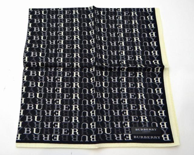 BURBERRY バーバリー ロンドン ロゴ コットン ハンカチ ブラック系マルチカラー<未使用品>【送料無料】 < ブランド BURBERRY バーバリー ロンドン ロゴ コットン ハンカチ ブラック系マルチカラー<未使用品>【送料無料】 < ブランドの