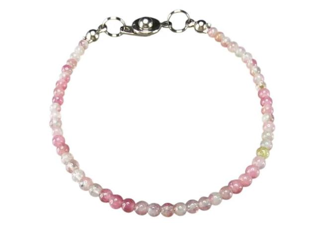 ピンクトルマリンワイヤブレスレット小粒天然石約3mmボタン留め < 女性アクセサリー/時計 ピンクトルマリンワイヤブレスレット小粒天然石約3mmボタン留め < 女性アクセサリー/時計の