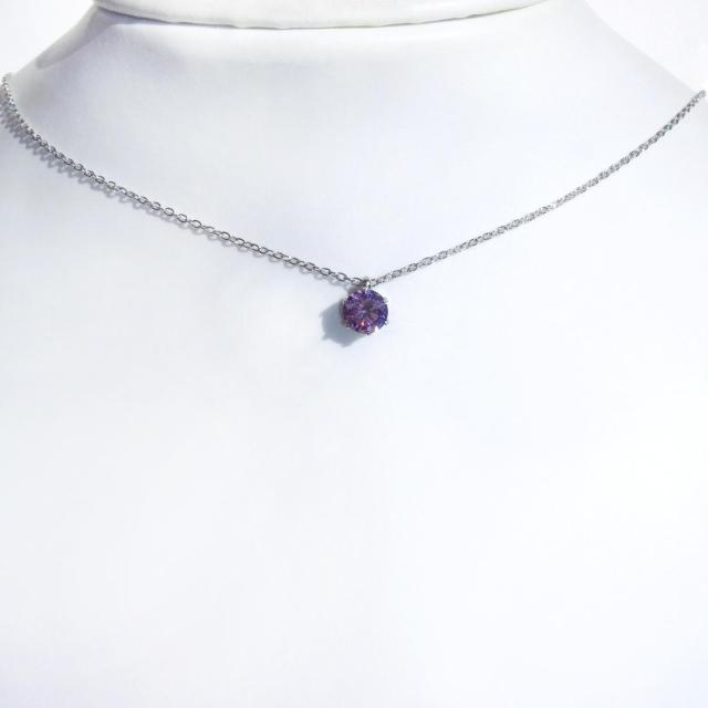 送料無料 即買い:H&C 対アレルギーサージカルステンレス一粒 アメジスト CZネックレス(6mm < 女性アクセサリー/時計 送料無料 即買い:H&C 対アレルギーサージカルステンレス一粒 アメジスト CZネックレス(6mm < 女性アクセサリー/時計の