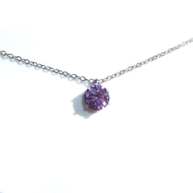 送料無料 即買い:H&C 対アレルギーサージカルステンレス一粒 アメジスト CZネックレス(6mm < 女性アクセサリー/時計 送料無料 即買い:H&C 対アレルギーサージカルステンレス一粒 アメジスト CZネックレス(6mm < 女性アクセサリー/時計の
