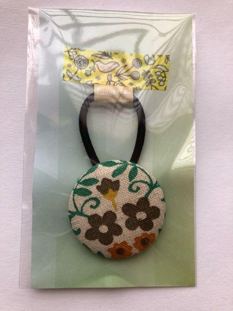 ハンドメイド ヘアゴム 特大 くるみボタン コットン ナチュラル < 女性ファッション  ハンドメイド ヘアゴム 特大 くるみボタン コットン ナチュラル  < 女性ファッションの