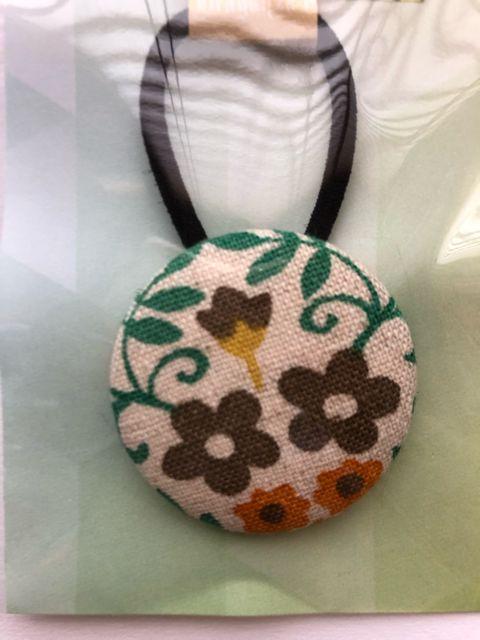 ハンドメイド ヘアゴム 特大 くるみボタン コットン ナチュラル < 女性ファッション  ハンドメイド ヘアゴム 特大 くるみボタン コットン ナチュラル < 女性ファッションの