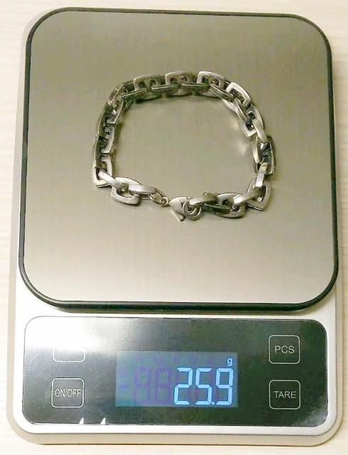 チタンブレスレット 長さ約18.6p(チェーン構造のため短めに調整可能) < 男性アクセサリー/時計  チタンブレスレット 長さ約18.6p(チェーン構造のため短めに調整可能) < 男性アクセサリー/時計の