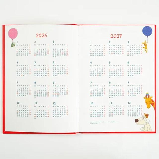 Da11 ココちゃん 2026 B6 ハードカバー スケジュール帳 風船 星 < 女性ファッション Da11 ココちゃん 2026 B6 ハードカバー スケジュール帳 風船 星 < 女性ファッションの